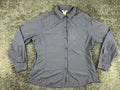 REI Sahara Womens Hiking Shirt Gray UPF 40+ Roll Tab Convertible Sleeve Sz XL