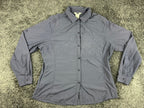 REI Sahara Womens Hiking Shirt Gray UPF 40+ Roll Tab Convertible Sleeve Sz XL
