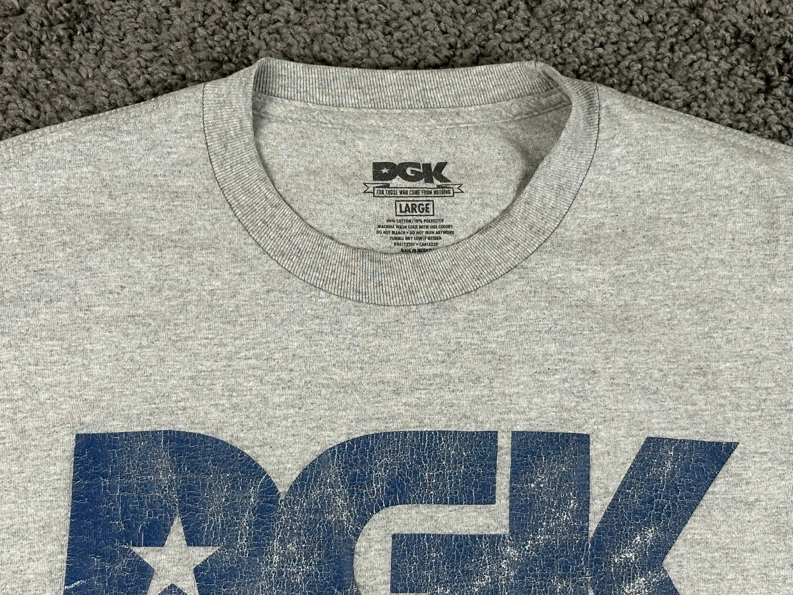DGK All Day 02 T-Shirt Mens Gray Dirty Ghetto Kids Skateboard Tee Shirt Sz Large