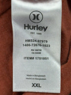 Hurley Graphic T Shirt Mens XXL Rust Orange Short Sleeve Logo Tee Cotton Blend