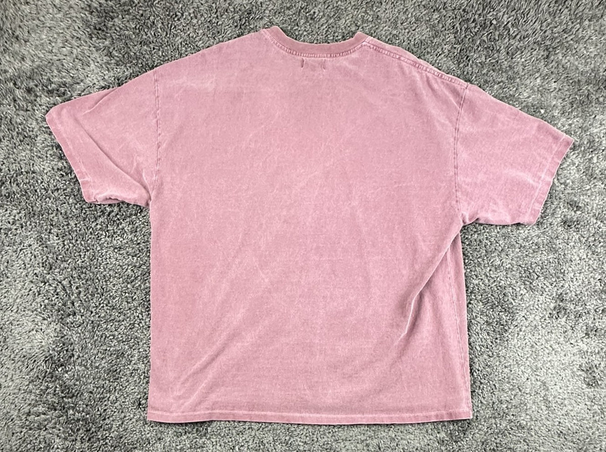 Surf Locos Mens XL Sunburst Oval Logo Washed Plum Burgundy T-Shirt Made in USA