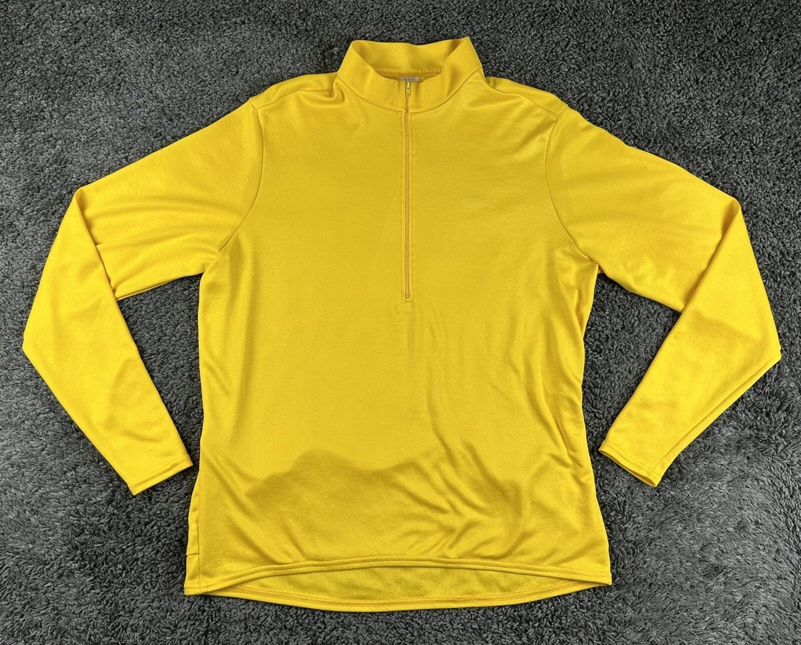 Vintage Performance Mens  Long Sleeve Cycling Jersey Yellow 1/4 Zip Y2K Sz Large
