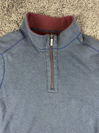 Tommy Bahama Quarter Zip Pullover Mens XL Reversible Blue Burgundy Marlin