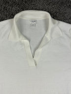 J.Crew Women's Cotton Johnny-Collar Long Sleeve Sweater White Medium