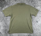 L.L. Bean Mens L Olive Green Wrinkle Resistant Double L Short Sleeve Polo Shirt