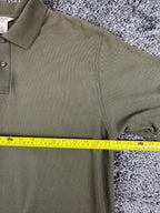 L.L. Bean Mens L Olive Green Wrinkle Resistant Double L Short Sleeve Polo Shirt