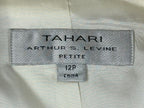 Tahari Arthur S Levine Womens Ivory Pant Suit Set Blazer 12P Pants 10P White