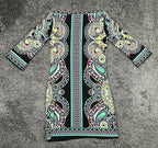 ECI New York Dress Womens S Small Black Multi Geometric Paisley Stretch