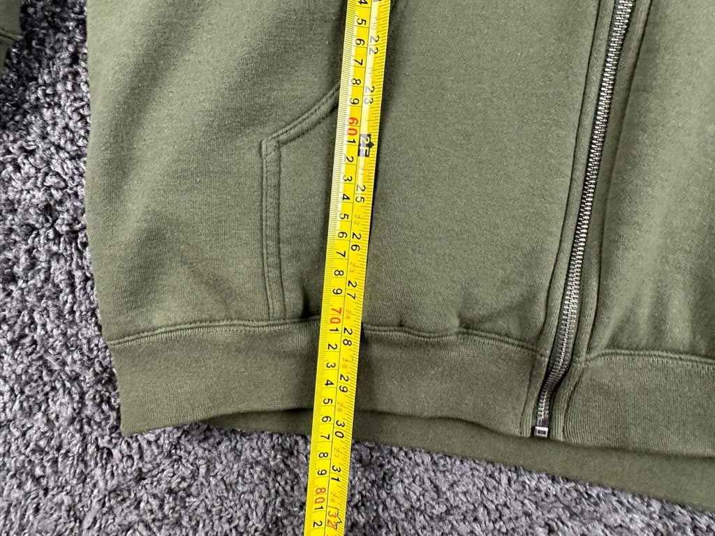 J. Peterman Mens XL Olive Green Full Zip Sherpa Lined Hood Sweatshirt Hoodie