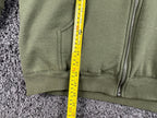 J. Peterman Mens XL Olive Green Full Zip Sherpa Lined Hood Sweatshirt Hoodie
