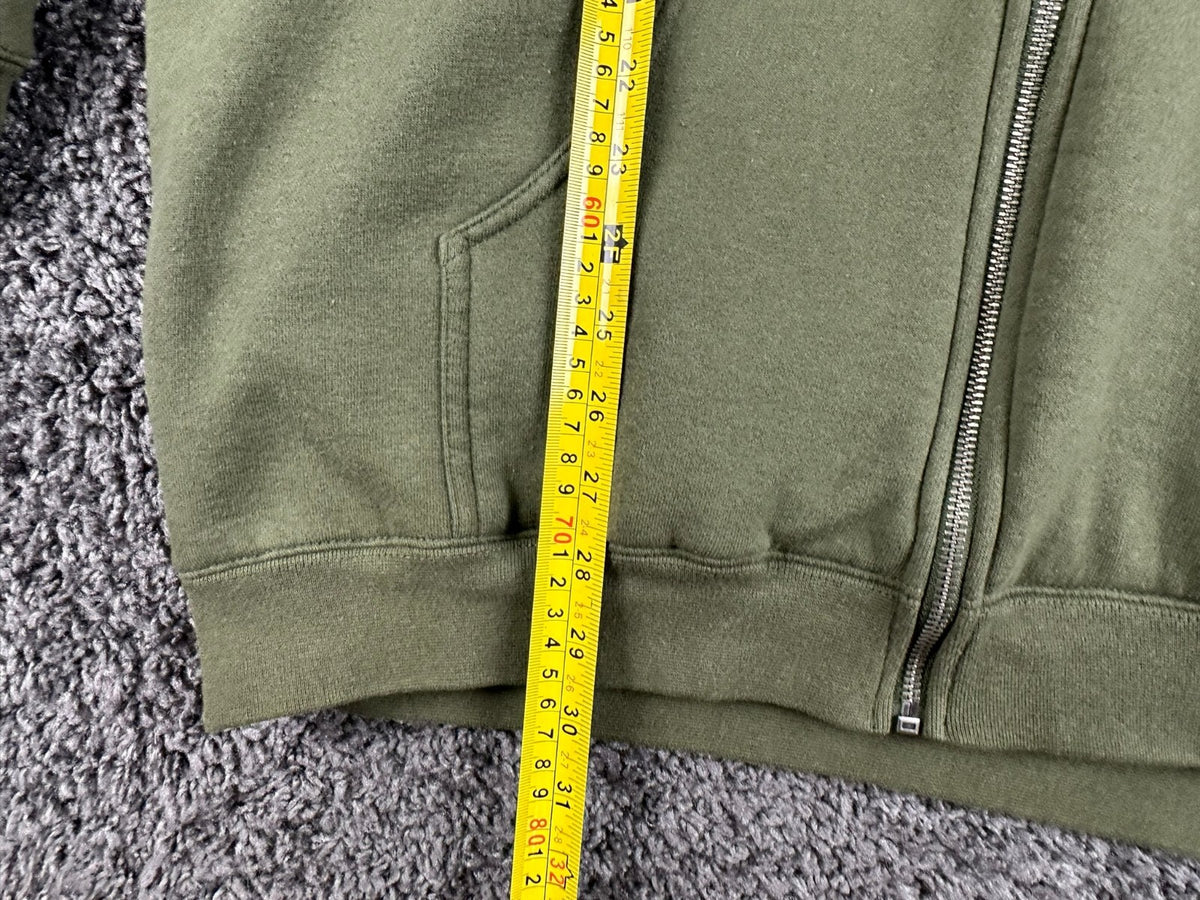 J. Peterman Mens XL Olive Green Full Zip Sherpa Lined Hood Sweatshirt Hoodie