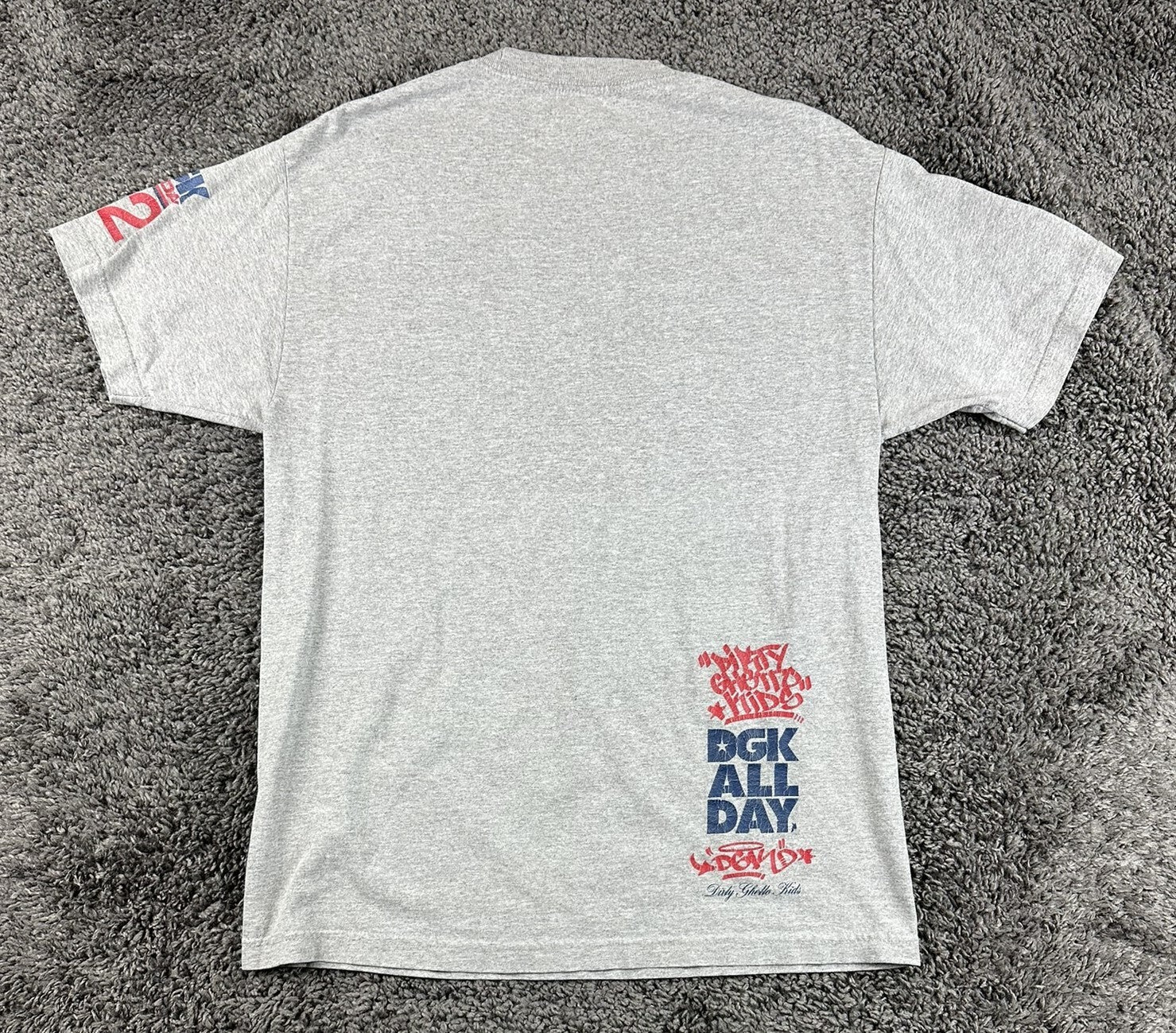 DGK All Day 02 T-Shirt Mens Gray Dirty Ghetto Kids Skateboard Tee Shirt Sz Large