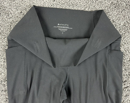 Athleta Salutation Stash 7/8 Women Black Pocket Leggings Sz L