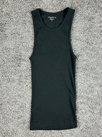 YoungLA Mens M Black Wife Lover Ribbed Tank Top Model 340 Fitness Gym Shirt