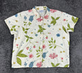 Hot Cotton by Marc Ware Women's 100% Linen Floral Short Sleeve Shirt XL