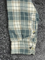 Vintage 90’s SAAB USA Mens M Green Plaid Quilted Lined Flannel Shirt Jacket Zip