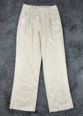 Contempo Wide Leg Trousers Womens Medium Beige High Waisted Pleated Front