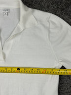 J.Crew Women's Cotton Johnny-Collar Long Sleeve Sweater White Medium