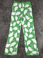 Diane von Furstenberg Womens M Green Ginkgo Sweater Knit Flare Pants