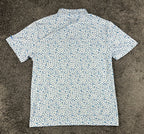 Intel Corporate Promotional Mens L White Blue Tech Print Polo Shirt