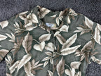 High Surf Mens Hawaiian Shirt Cotton Short Sleeve Olive Green Tropical Leaf XL