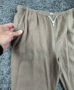 Love Tree Linen Blend Pants Womens Brown Wide Leg Drawstring Casual Beach Sz L