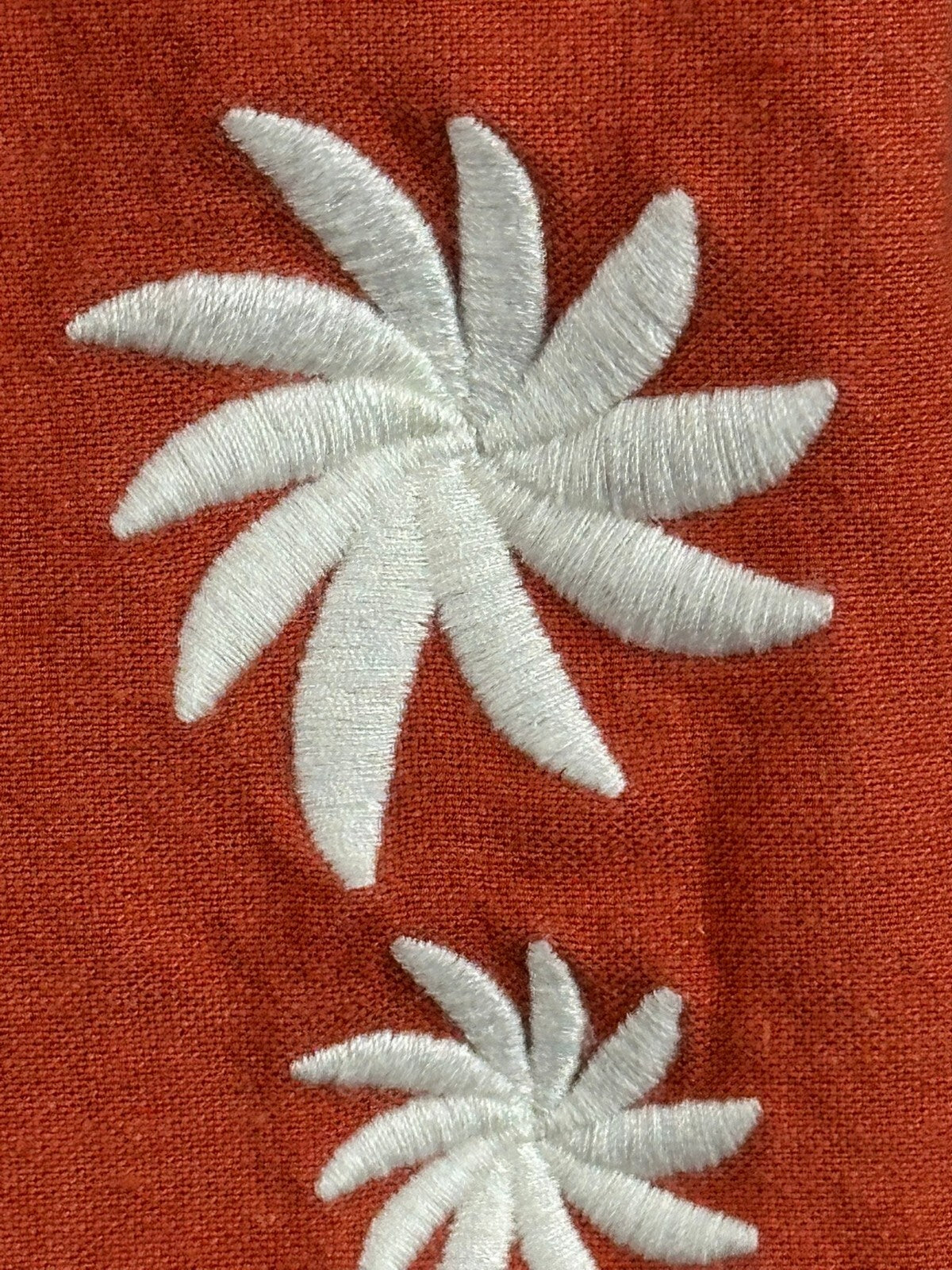Rhythm Womens Linen Blend Wide Leg Pants Orange Sz 2 Floral Embroidered Pull On