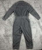 HM &Denim Boiler Jumpsuit Womens M Washed Black Long Sleeve Utility Romper Pant