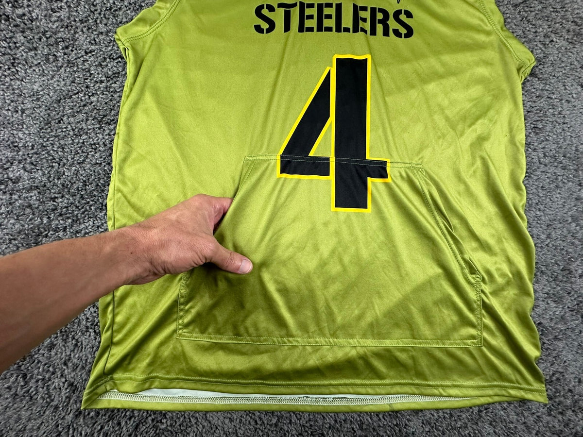 Hitting Bombs Apparel Steelers #4 MOLINA Mens Large Lime Green Sleeveless Hoodie