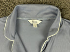 Nicole Miller New York Womens Pajama Set Large Blue Ribbed Top and Pants PJs