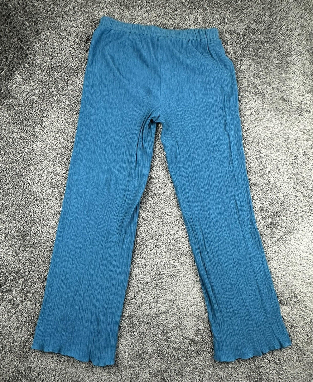 Hatch Women's Size 4 Blue Crinkle Pull-On Casual Pants Relaxed Trousers