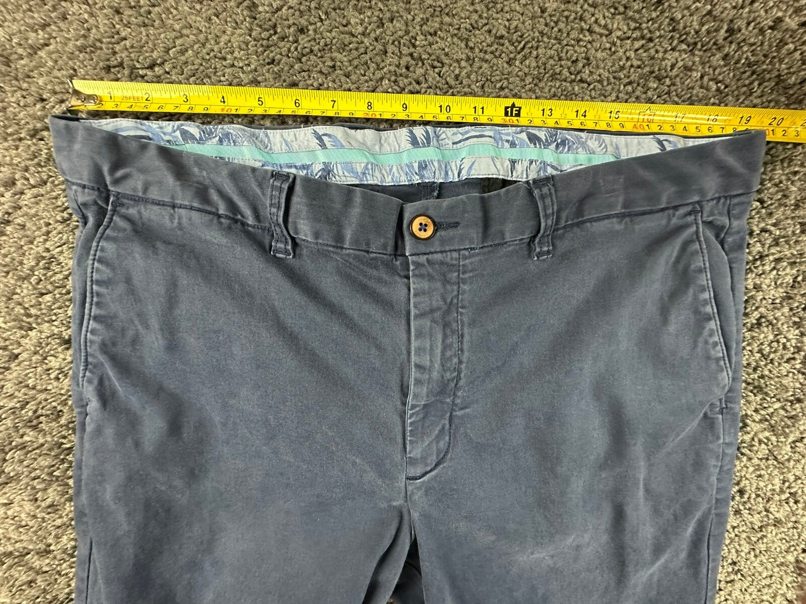 Tommy Bahama Boracay Pants Men Blue Flat Front Stretch Chinos Sz 38x32