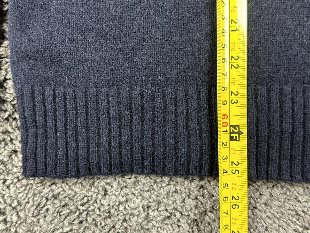J.Crew Mens XL Navy Blue 100% Lambswool 1/4 Zip Mock Neck Sweater
