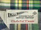 Gant Rugger Men's Large L Plaid Fall Madras Long Sleeve Shirt Blue Green