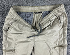 Union Mens M Khaki Stretch Cargo Jogger Pants Zipper Pockets