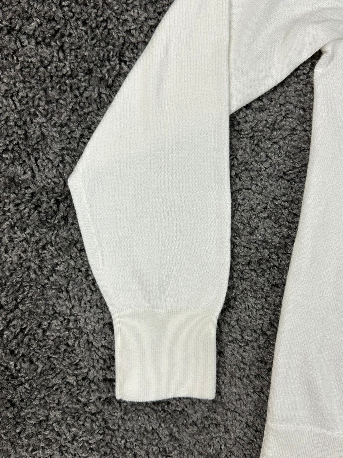 J.Crew Women's Cotton Johnny-Collar Long Sleeve Sweater White Medium