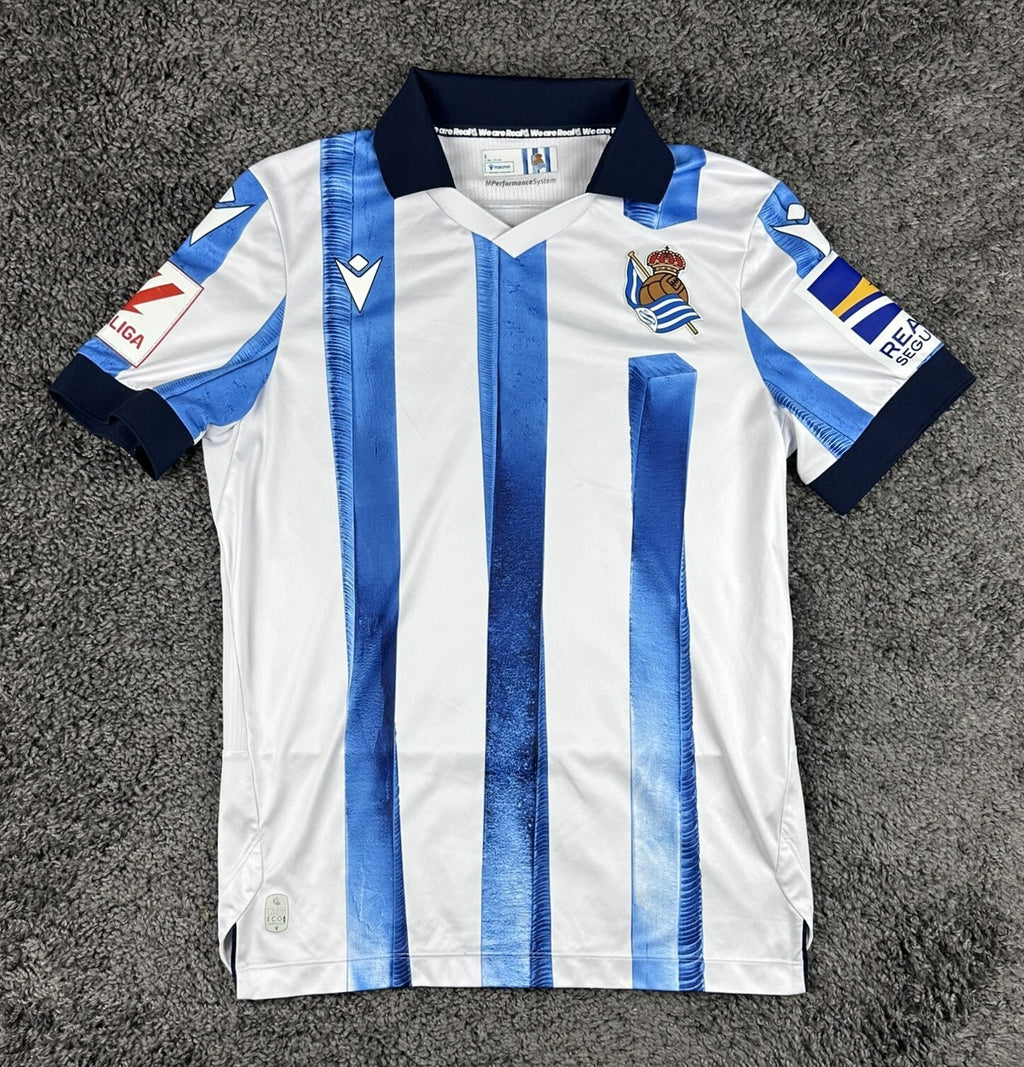 Macron Jersey Mens S Real Sociedad Home Soccer Shirt Blue White