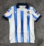 Macron Jersey Mens S Real Sociedad Home Soccer Shirt Blue White