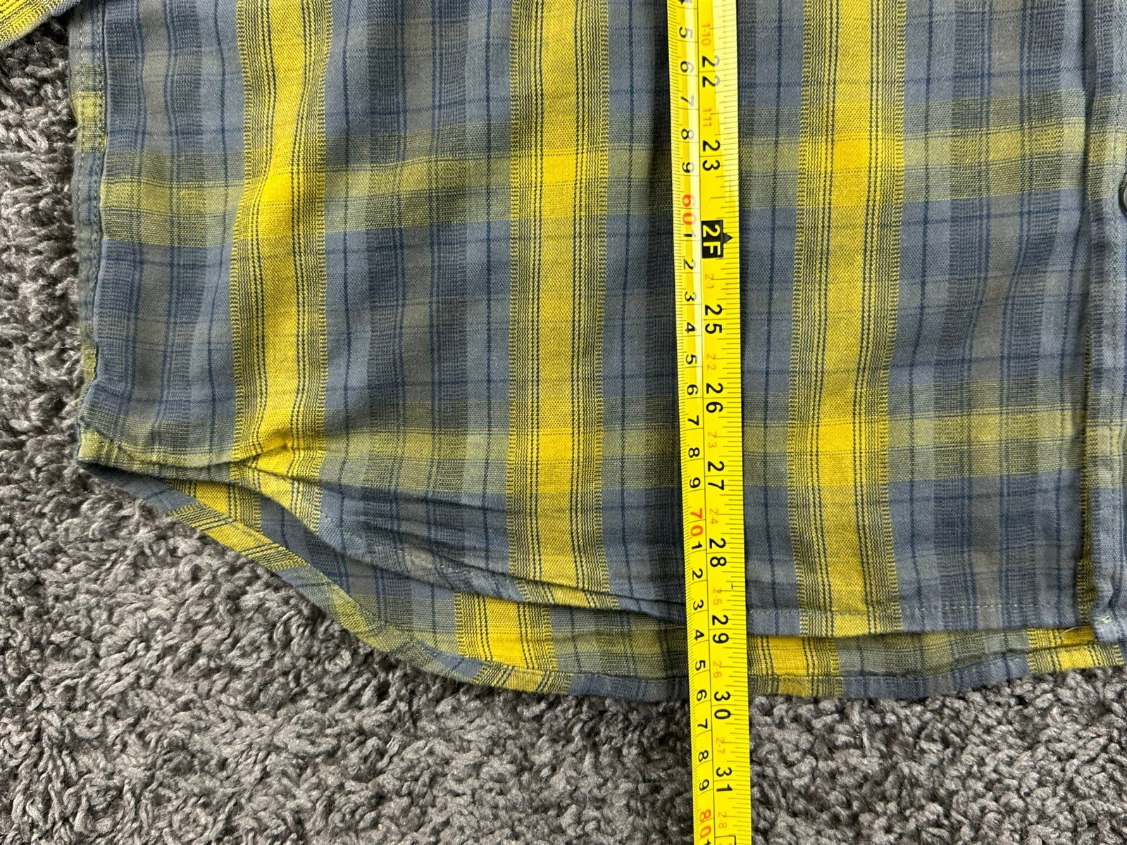 Columbia Cooper Lake Mens Plaid Shirt Yellow Gray Long Sleeve Button Down Sz XL