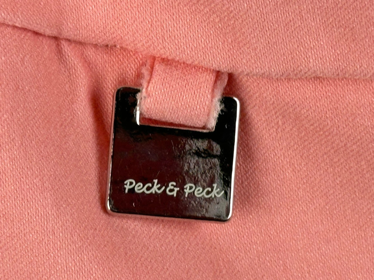 Peck & Peck Womens 6 Coral Pink Stretch Pull On Ankle Pants Trousers Straight