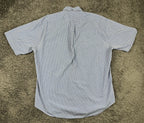 Vintage Façonnable Mens L Blue Plaid Short Sleeve Shirt USA