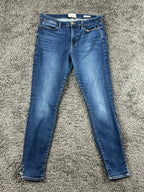 FRAME Womens 29 Le High Skinny Jeans Copa Wash Split Hem Blue Denim USA