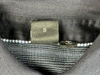 Hugo Boss Black Label Mens Polo Shirt S Navy Blue Micro Houndstooth Knit Golf