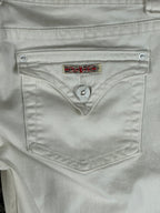Hudson Womens Size 30 White Stretch Denim Bootcut Jeans Double Button