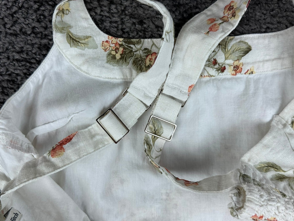 Abercrombie & Fitch Dress Womens XSP Sundress White Strawberry Linen