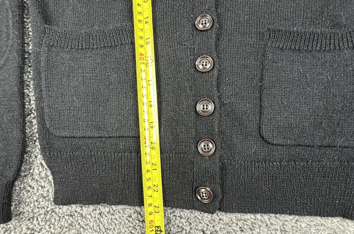 Wallace Madewell Womens Black Alpaca Wool Elbow Patch Cardigan Sweater Size M