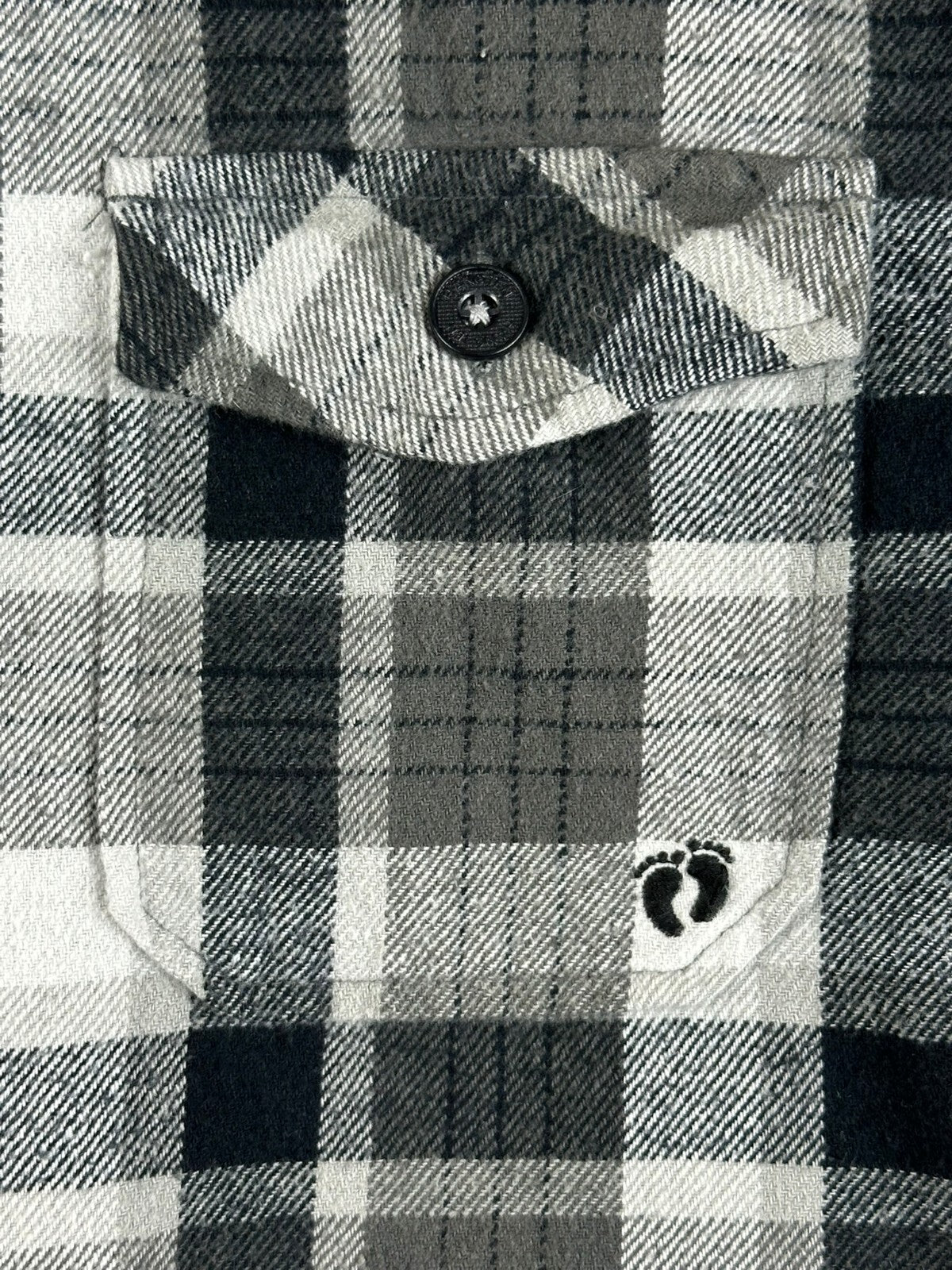 Hang Ten Mens Large L Black Gray Plaid Flannel Hooded Quilted Lined Jacket