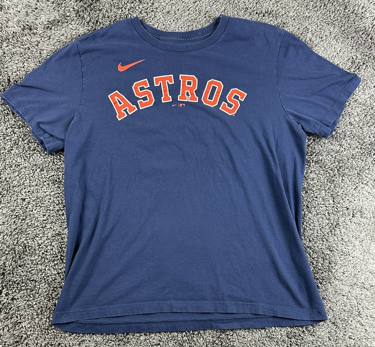 Nike Houston Astros Jose Altuve 27 T Shirt Mens Large L Navy Blue MLB Baseball