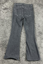 FRAME Le High Flare Jeans 25 Charcoal Pinstripe High Rise Stretch Denim Pants