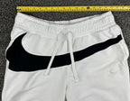 Nike NSW HBR Big Swoosh Fleece Shorts Mens XL White Black AR3161-100